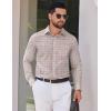 imageCOOFANDY Mens Long Sleeve Plaid Button Down Cotton Wrinkle Free Dress ShirtKhaki Plaid
