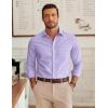 imageCOOFANDY Mens Long Sleeve Plaid Button Down Cotton Wrinkle Free Dress ShirtLight Purple Plaid