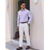 imageCOOFANDY Mens Long Sleeve Plaid Button Down Cotton Wrinkle Free Dress ShirtLight Purple Plaid