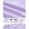 imageCOOFANDY Mens Long Sleeve Plaid Button Down Cotton Wrinkle Free Dress ShirtLight Purple Plaid