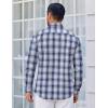 imageCOOFANDY Mens Long Sleeve Plaid Button Down Cotton Wrinkle Free Dress ShirtNavy Black White Plaid