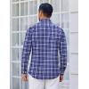 imageCOOFANDY Mens Long Sleeve Plaid Button Down Cotton Wrinkle Free Dress ShirtNavy White Plaid