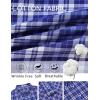 imageCOOFANDY Mens Long Sleeve Plaid Button Down Cotton Wrinkle Free Dress ShirtNavy White Plaid