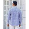 imageCOOFANDY Mens Long Sleeve Plaid Button Down Cotton Wrinkle Free Dress ShirtWhite Deep Blue Plaid