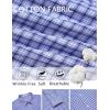 imageCOOFANDY Mens Long Sleeve Plaid Button Down Cotton Wrinkle Free Dress ShirtWhite Deep Blue Plaid