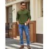 imageCOOFANDY Mens Mock Turtleneck Ribbed Knit Pullover Sweater Casual Lightweight Slim fit Dress SweaterArmy Green