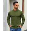 imageCOOFANDY Mens Mock Turtleneck Ribbed Knit Pullover Sweater Casual Lightweight Slim fit Dress SweaterArmy Green