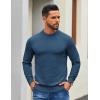 imageCOOFANDY Mens Mock Turtleneck Ribbed Knit Pullover Sweater Casual Lightweight Slim fit Dress SweaterBlue