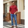 imageCOOFANDY Mens Mock Turtleneck Ribbed Knit Pullover Sweater Casual Lightweight Slim fit Dress SweaterRed