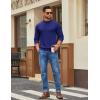 imageCOOFANDY Mens Mock Turtleneck Ribbed Knit Pullover Sweater Casual Lightweight Slim fit Dress SweaterRoyal Blue