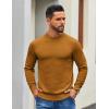 imageCOOFANDY Mens Mock Turtleneck Ribbed Knit Pullover Sweater Casual Lightweight Slim fit Dress SweaterTurmeric