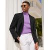imageCOOFANDY Mens Mock Turtleneck Sweater Short Sleeve Casual Basic Tops Ribbed Knit Pullover Solid TeeLight Purple