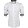 imageCOOFANDY Mens Pattern Dress Shirt Long Sleeve Casual Button Down Formal Shirts01white