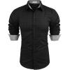 imageCOOFANDY Mens Pattern Dress Shirt Long Sleeve Casual Button Down Formal Shirts02black  Windowpane