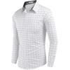 imageCOOFANDY Mens Pattern Dress Shirt Long Sleeve Casual Button Down Formal Shirts02white