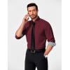 imageCOOFANDY Mens Pattern Dress Shirt Long Sleeve Casual Button Down Formal Shirts03wine Red Solid