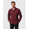 imageCOOFANDY Mens Pattern Dress Shirt Long Sleeve Casual Button Down Formal Shirts03wine Red Solid