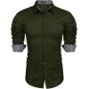 imageCOOFANDY Mens Pattern Dress Shirt Long Sleeve Casual Button Down Formal ShirtsArmy Green