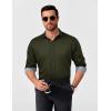 imageCOOFANDY Mens Pattern Dress Shirt Long Sleeve Casual Button Down Formal ShirtsArmy Green