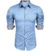 imageCOOFANDY Mens Pattern Dress Shirt Long Sleeve Casual Button Down Formal ShirtsBlue