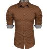 imageCOOFANDY Mens Pattern Dress Shirt Long Sleeve Casual Button Down Formal ShirtsBrown