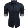 imageCOOFANDY Mens Pattern Dress Shirt Long Sleeve Casual Button Down Formal ShirtsDark Blue