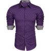 imageCOOFANDY Mens Pattern Dress Shirt Long Sleeve Casual Button Down Formal ShirtsPurple