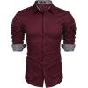 imageCOOFANDY Mens Pattern Dress Shirt Long Sleeve Casual Button Down Formal ShirtsWine Red