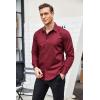 imageCOOFANDY Mens Pattern Dress Shirt Long Sleeve Casual Button Down Formal ShirtsWine Red