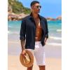 imageCOOFANDY Mens Shirt Long Sleeve Casual Shirt for Men Beach Wedding Outfit Navy Blue