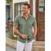 imageCOOFANDY Mens Short Sleeve Button Down Shirt with PocketArmy Green