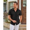 imageCOOFANDY Mens Short Sleeve Button Down Shirt with PocketBlack