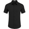 imageCOOFANDY Mens Short Sleeve Button Down Shirt with PocketBlack