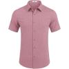 imageCOOFANDY Mens Short Sleeve Button Down Shirt with PocketPink
