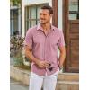 imageCOOFANDY Mens Short Sleeve Button Down Shirt with PocketPink