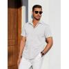 imageCOOFANDY Mens Short Sleeve Button Down Shirt with PocketWhite