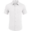 imageCOOFANDY Mens Short Sleeve Button Down Shirt with PocketWhite