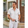 imageCOOFANDY Mens Short Sleeve Button Down Shirt with PocketWhite