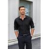 imageCOOFANDY Mens Stretch WrinkleFree Dress Shirts Long Sleeve Button Down Casual Cotton Shirt Black