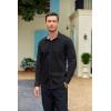 imageCOOFANDY Mens Stretch WrinkleFree Dress Shirts Long Sleeve Button Down Casual Cotton Shirt Black