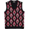 imageCOOFANDY Mens Sweater Vest V Neck Sleeveless Sweater Slim Fit Casual Knitted Vest SweatersArgyle Black Red