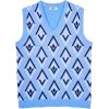 imageCOOFANDY Mens Sweater Vest V Neck Sleeveless Sweater Slim Fit Casual Knitted Vest SweatersArgyle Blue