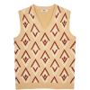imageCOOFANDY Mens Sweater Vest V Neck Sleeveless Sweater Slim Fit Casual Knitted Vest SweatersArgyle Khaki