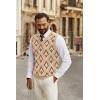 imageCOOFANDY Mens Sweater Vest V Neck Sleeveless Sweater Slim Fit Casual Knitted Vest SweatersArgyle Khaki