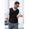 imageCOOFANDY Mens Sweater Vest V Neck Sleeveless Sweater Slim Fit Casual Knitted Vest SweatersBlack