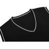 imageCOOFANDY Mens Sweater Vest V Neck Sleeveless Sweater Slim Fit Casual Knitted Vest SweatersBlack and White Stripe