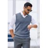 imageCOOFANDY Mens Sweater Vest V Neck Sleeveless Sweater Slim Fit Casual Knitted Vest SweatersBlue and White
