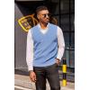 imageCOOFANDY Mens Sweater Vest V Neck Sleeveless Sweater Slim Fit Casual Knitted Vest SweatersBlue and White Stripe
