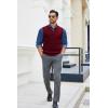 imageCOOFANDY Mens Sweater Vest V Neck Sleeveless Sweater Slim Fit Casual Knitted Vest SweatersDeep Red