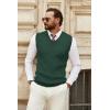 imageCOOFANDY Mens Sweater Vest V Neck Sleeveless Sweater Slim Fit Casual Knitted Vest SweatersGreen
